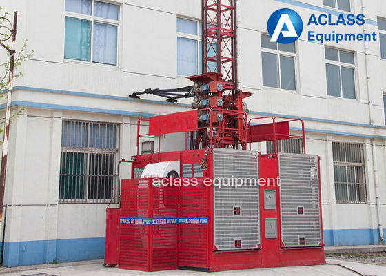 China Double Cage Construction Hoist Elevator , Building Material Hoist 33m/min supplier