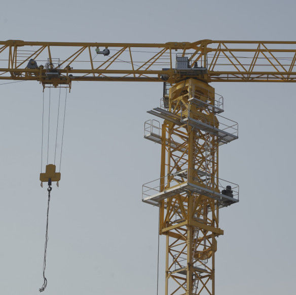 erecting Flat Top Tower Crane And Hoist 10 Tonne