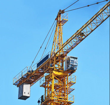 Yellow Tower Crane  Construction With Chassis Mobile
