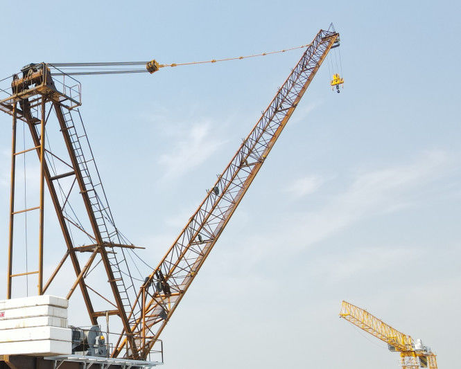10 Ton Small Baby Derrick Tower Crane With 30m Jib Luffing
