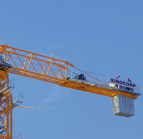 Construction Flat Top Tower Crane Stationary Foundation Type Industrial